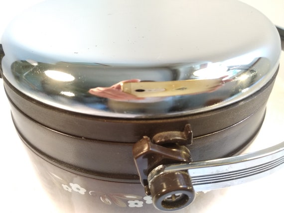 WMF Thermo Plus Emaille Eiswürfelbehälter Vintage Isolier Eiskübel Tragbarer Behälter für Eiswürfel Kalt Warm mit Blumendesign