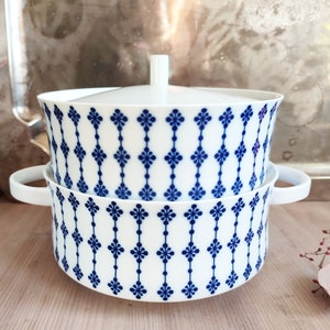 Melitta SET con tapa para comida de la serie Paris, decoración sharp fire azul cobalto, forma 2111 diseño de Jupp Ernst TOP estado