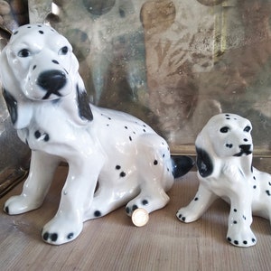 Large Dalmatian figure, sitting vintage from the 19060 midcentury retro dog figure pair Dalmatians