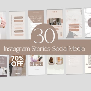 30 Business Instagram Templates Social Media Stories Fashion Templates Bloggers Branding Kit