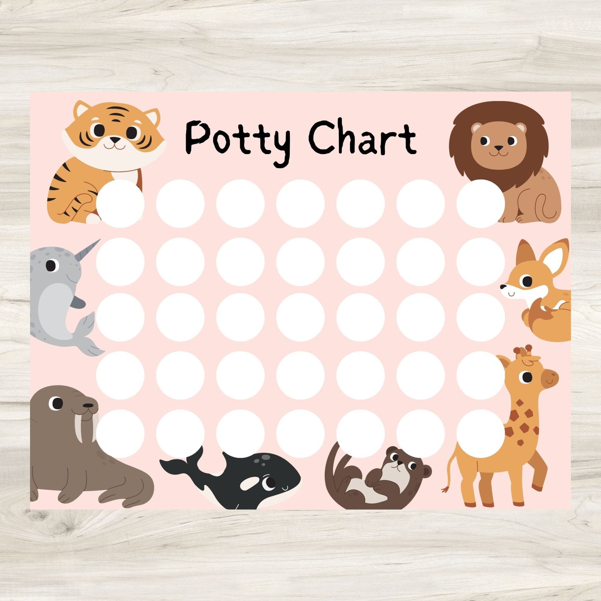 Potty Charts for Girls, 6 Printable Potty Charts for Kids, Potty ...
