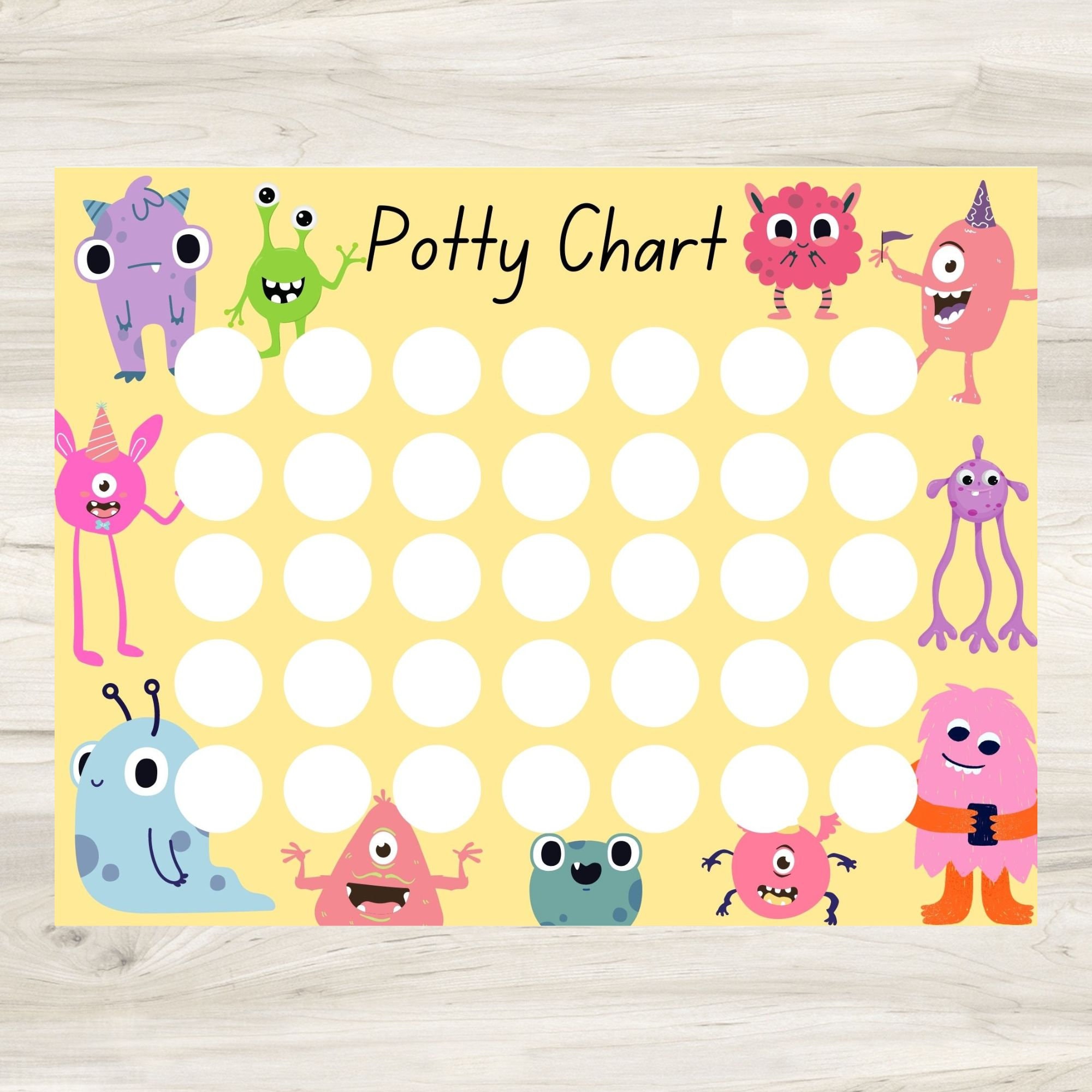 Potty Charts for Girls, 6 Printable Potty Charts for Kids, Potty ...