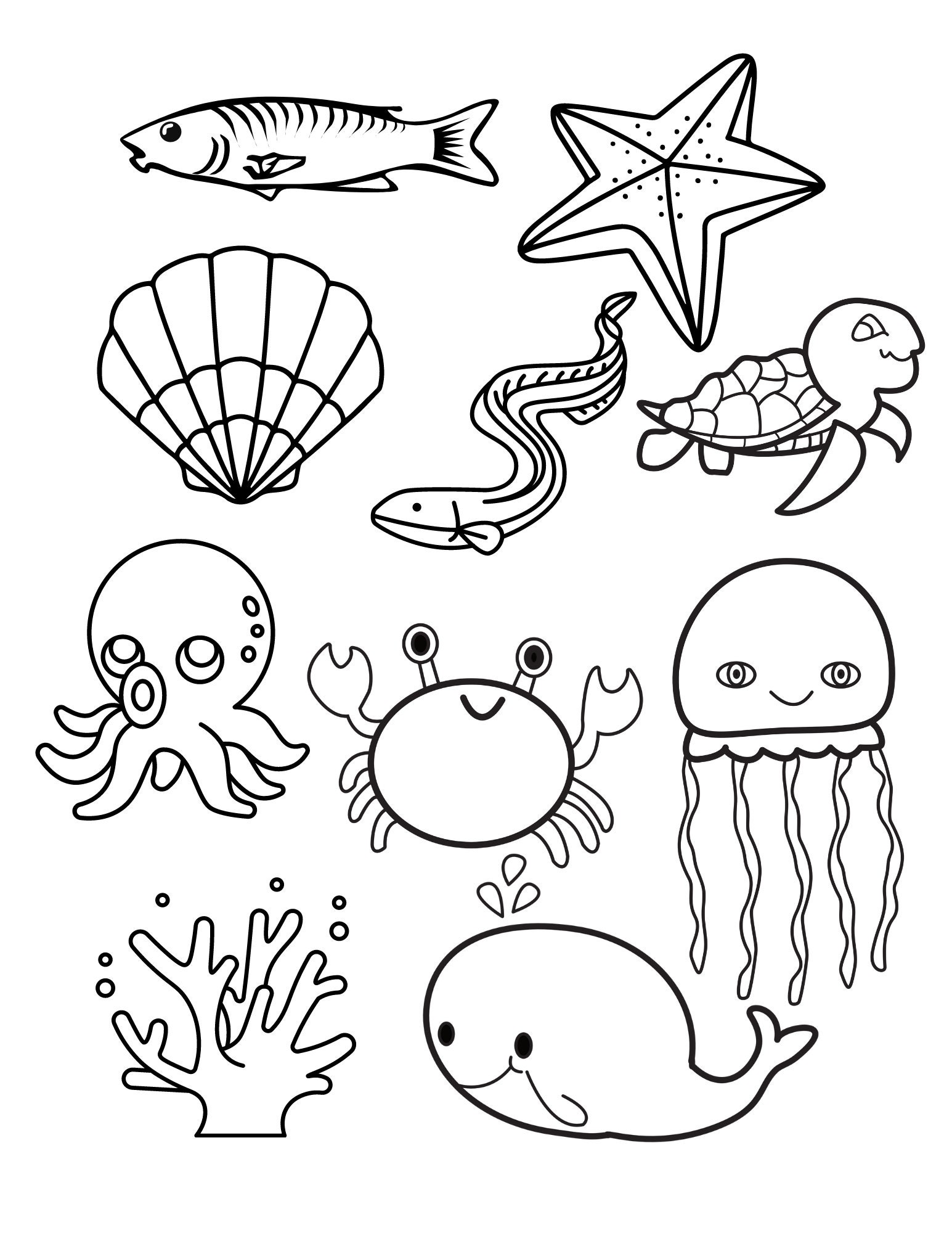 Coloring Pages Of Sea Creatures