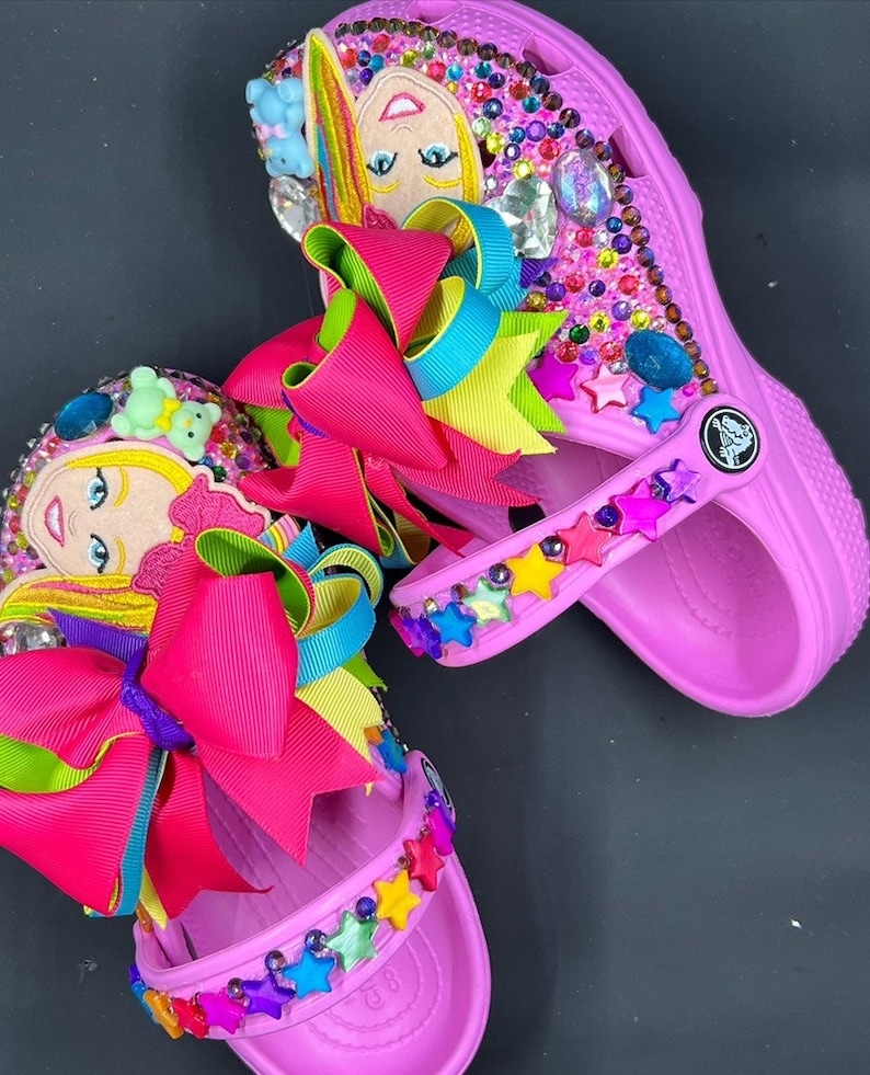 Jojo Siwa Inspired Kids Crocs Etsy