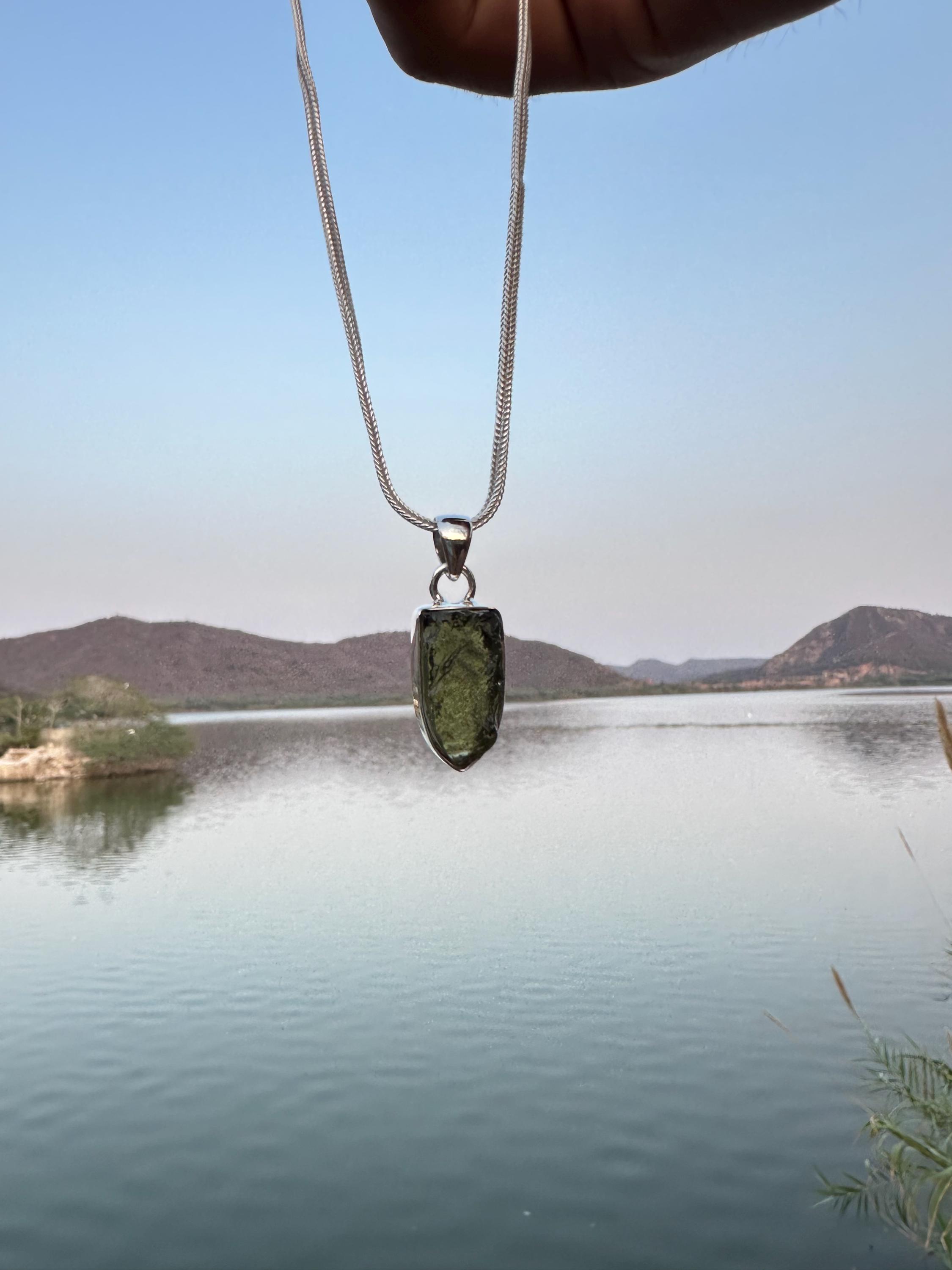 Natural Moldavite Rough Stone – Pendant Ready – Czech Republic – Raw Crystal