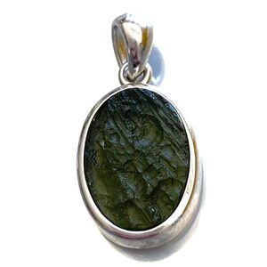 Genuine Moldavite Rough pendant 100% Natural With Certified Gemstone From Czech Republic 925 Sterling Silver Handmade Designer Jewelry