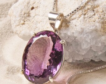 Natural Amethyst Stone Pendant Necklace | Amethyst Jewelry | Gift Ideas | Pure Healing Crystal and Stone Pendant | Anniversary Gift For Her