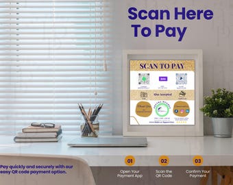 Editable Scan To Pay QR Code Sign Template Canva Business Payment Sign
