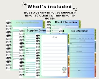 Digital Travel Agent Planner, Client Planner, Hyperlink Planner, Trip Planner