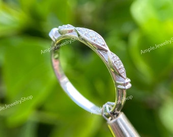 Art Deco Diamond Wedding Band: Argentium Silver Eternity Ring