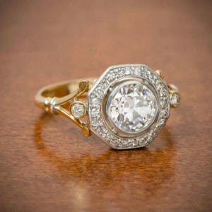 Antique 2.30 Ct White Diamond Vintage Art Deco Ring, Diamond Vintage ...