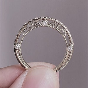 Art Deco Diamant Ehering, Vintage Diamant Eternity Ring, Antik. Moissanit Band, Diamant Band, Stapelring Bandring, Verlobungsring
