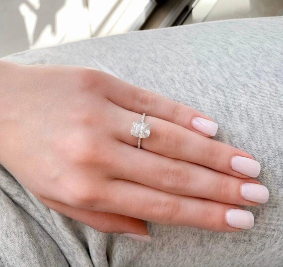 2.4 CT Cushion Cut Diamond Engagement Ring | Wedding Ring | White  