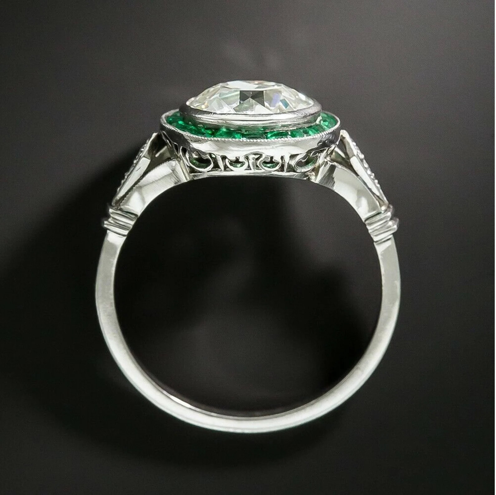 1890s Old European Cut Diamond Art Deco Ring Target Halo - Etsy