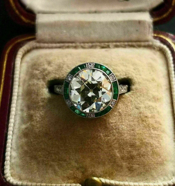 1890s Old European Cut Diamond Art Deco Ring Target Halo - Etsy UK