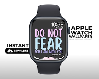 Tapeta „Nie bój się” na Apple Watch: Chrześcijański werset biblijny (do pobrania w wersji cyfrowej)