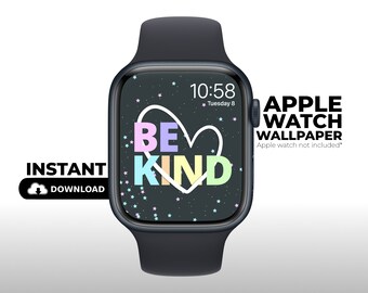 Be Kind Stars Apple Watch Wallpaper: Pastel Rainbow (Digital Download)
