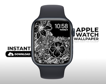 Minimalist Floral Apple Watch Wallpaper (Digital Download)