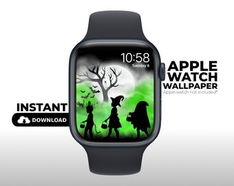 Spooky Halloween Apple Watch Wallpaper: Trick or Treat Moon (Digital Download)