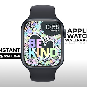 Apple Watch Wallpaper, Be Kind Pastel Floral Heart, Apple watch Face, Apple Watch, Smart Watch, Digital Downloads, Instant download
