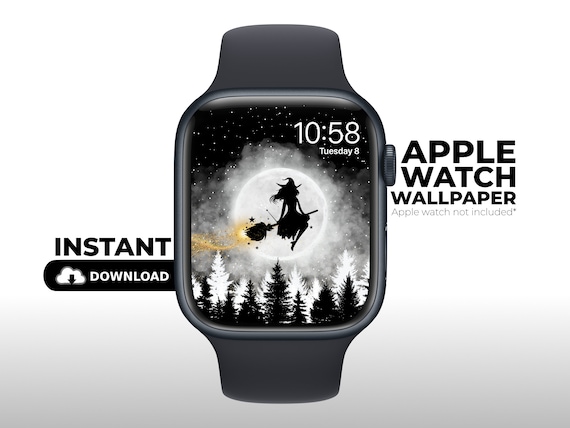 Halloween Witch Moon Apple Watch Wallpaper (Digital Download)
