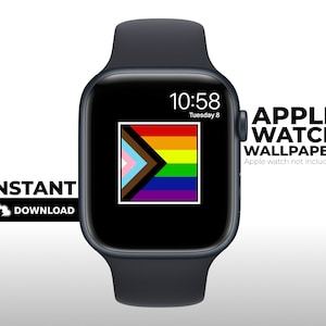 Carta da parati Progress Pride Flag Apple Watch, LGBTQ, Gay, Lesbiche, Queer, Arcobaleno, Bisessuale, Amore, Quadrante Apple Watch, Sfondo Apple Watch