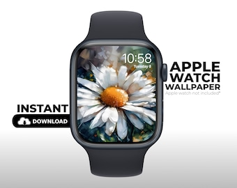 Daisy Oil Painting Apple Watch Wallpaper, Floral Aesthetic (Digital Download)