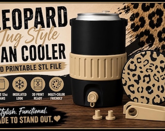 Leopard print 12oz standard cooler