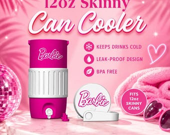 Pink Glam Dosenkühler mit 2 Deckeln STL | 12 Unzen Skinny