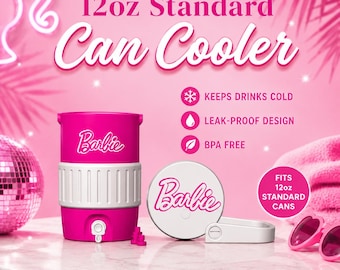 Pink Glam Dosenkühler mit 2 Deckeln STL | 12 Unzen Standard