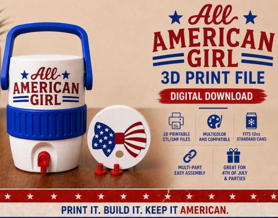 All American Girl Beverage Cooler STL