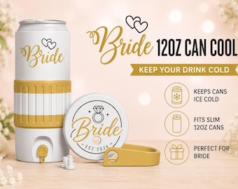 Bride Portable Can Cooler Digital Files Wedding Theme 3D Printable 12oz skinny