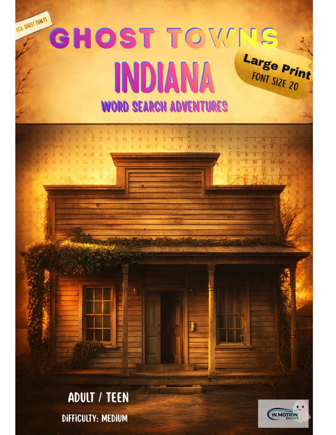 Indiana Ghost Towns Word Search Large Print – History Puzzles for ...