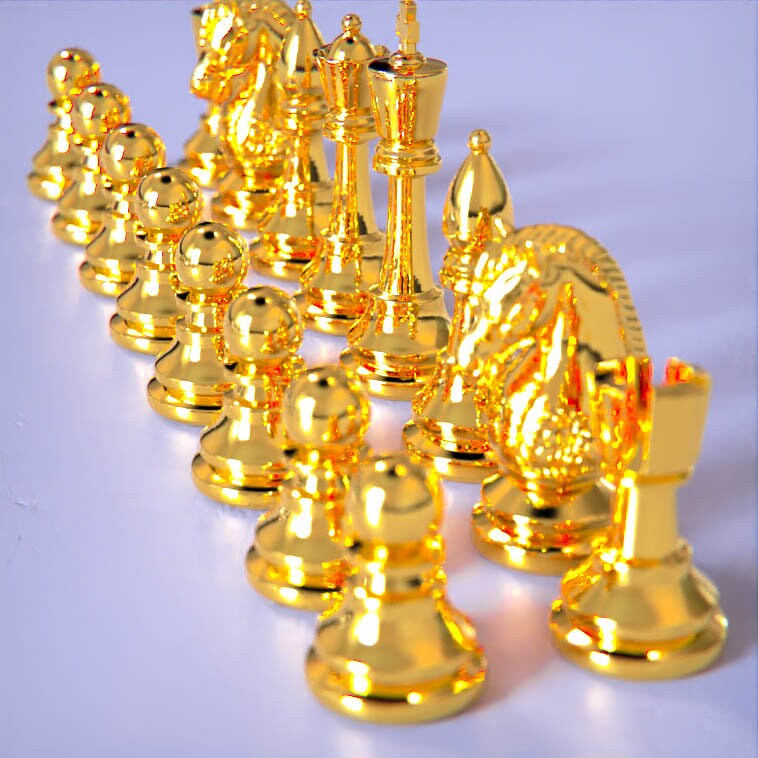 Knight Chess Piece 24K Gold