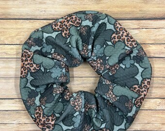 Leopard Shamrock Scrunchie