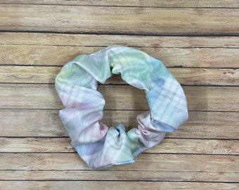 Pastel Plaid Scrunchie