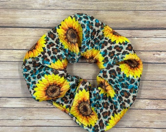 Leopard Sunflowers Scrunchie