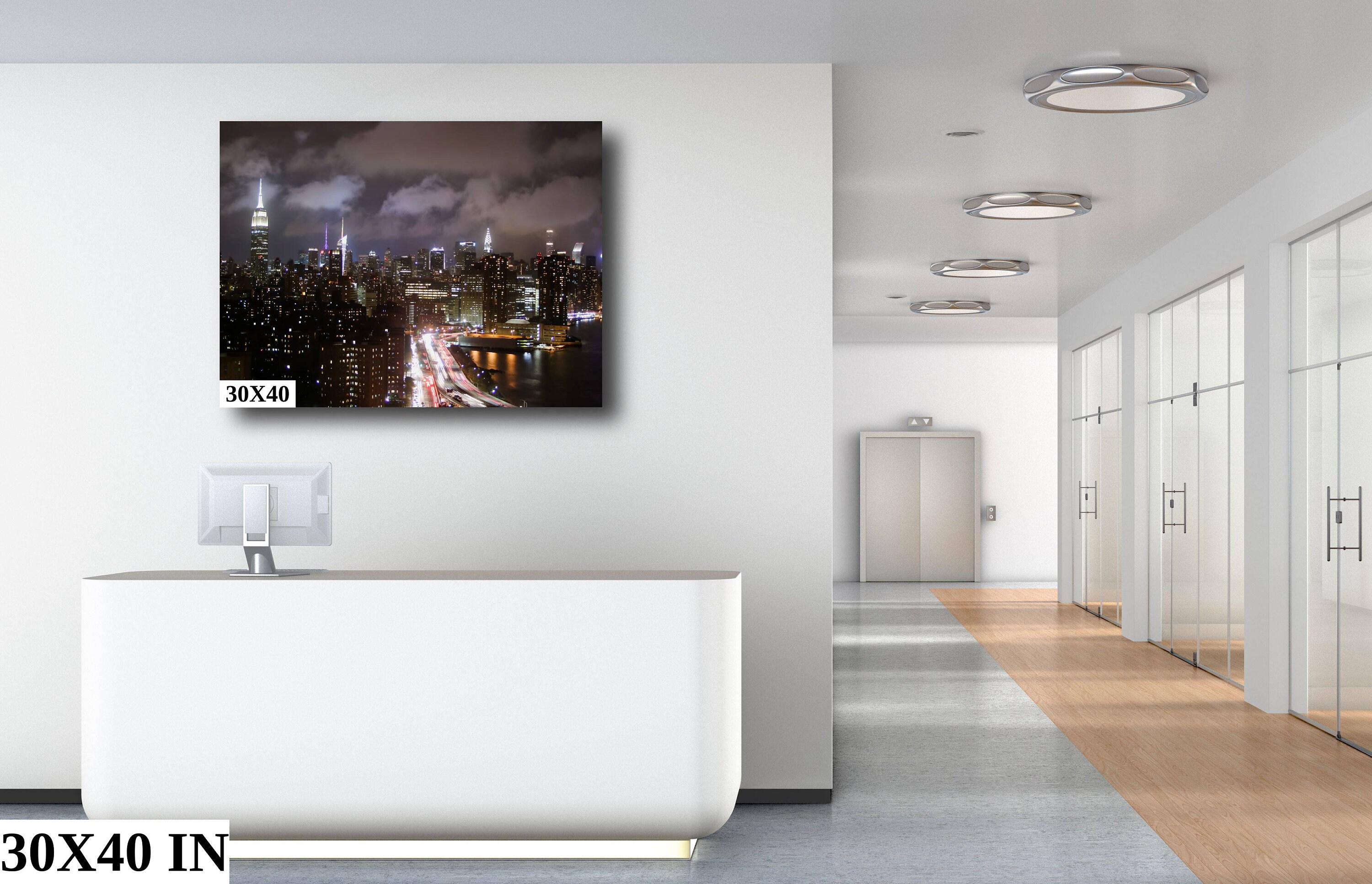 NYC skyline from lower east side metal print canvas print color photography