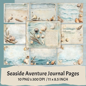 Seaside Adventure: Beach-Themed Watercolor Junk Journal, Coastal Scrapbook, Vacation Memories, Handmade Journal, Beach Decor