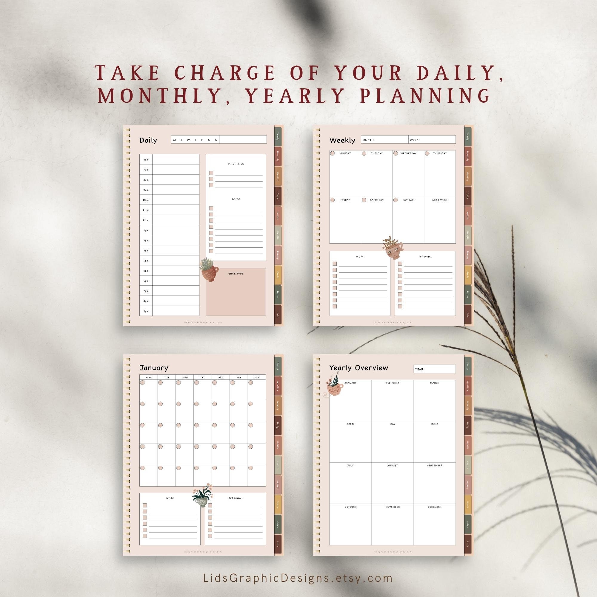 IPad Digital Planner - Undated Goodnotes & Notability Template, Digital ...