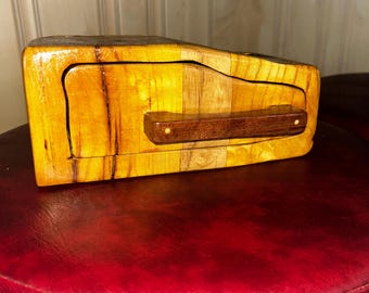 Bandsaw Box Mulberry and Maple with Walnut drawer pull