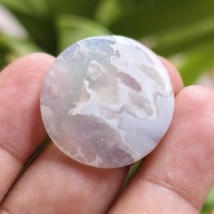 Feather Agate cabochon ...Natural white plume Agate .. cloud agate Cabochon... 32 CT... 31x31x4 mm