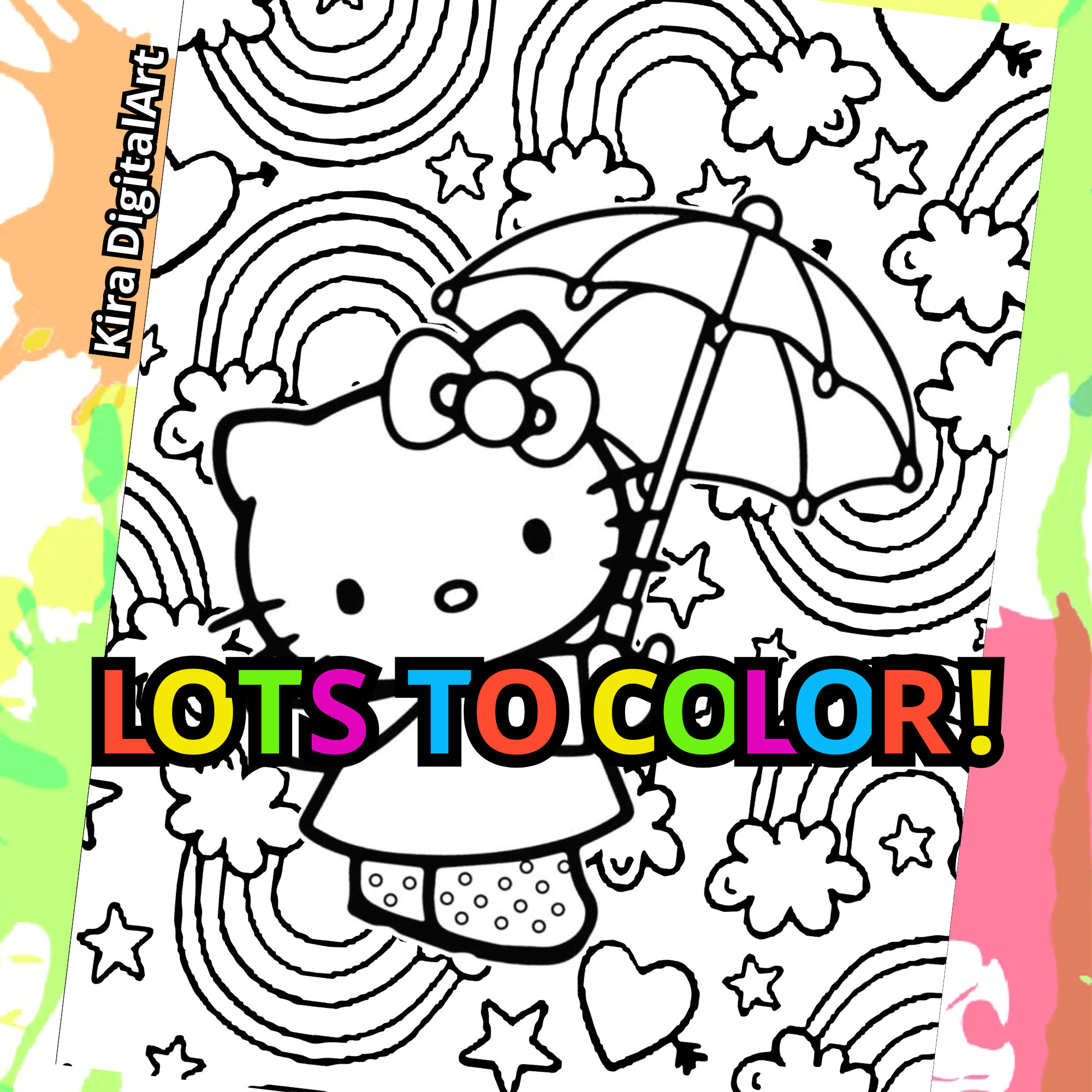 25 Full Kitty A3 Big XL Coloring Pages, for Children and Adults. High ...