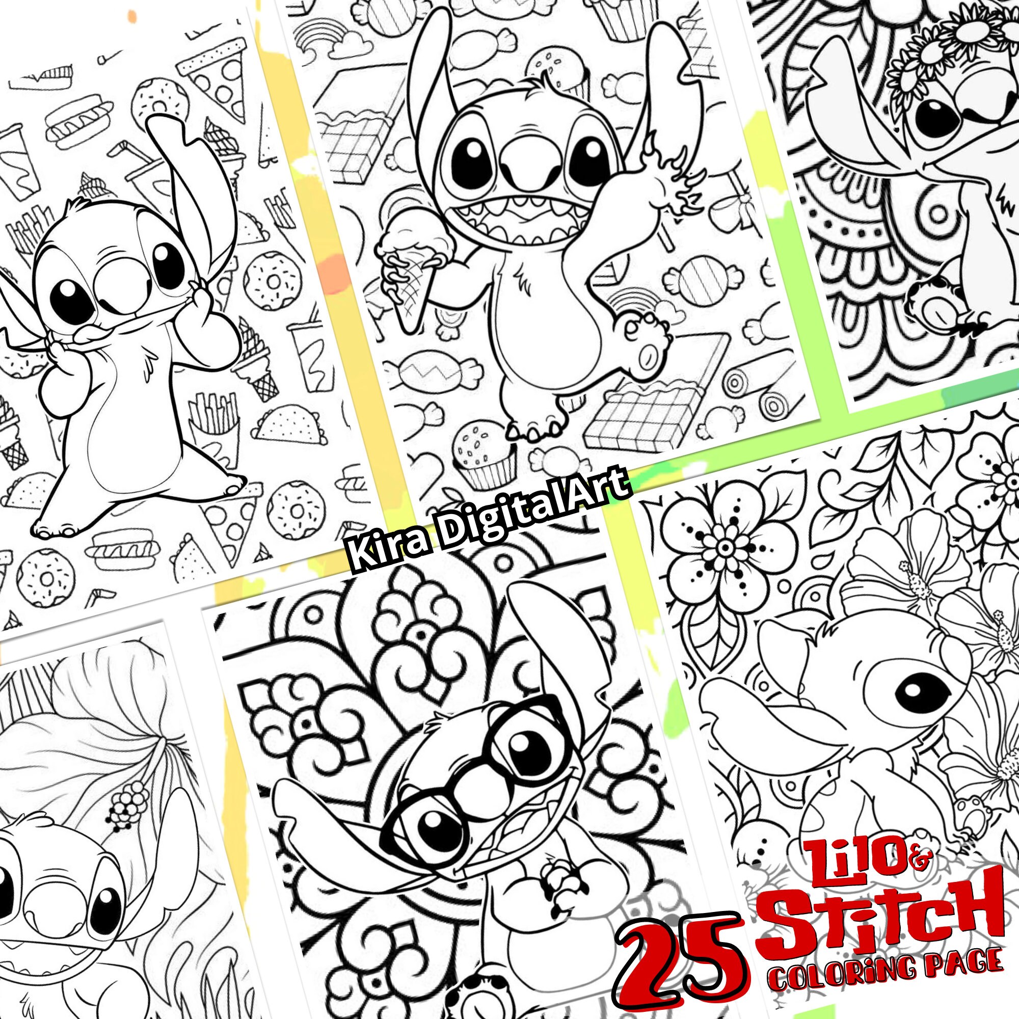 26 Full Lilo&stitch A4 Coloring Pages, for Children and Adults. High ...