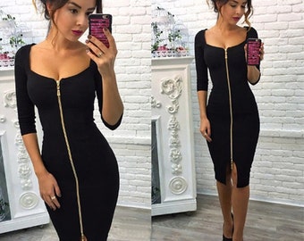 Zipper Front Dress | Etsy Singapore