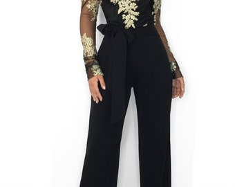 SHOWNO Women Baggy Ethnic Print Backless Wide Leg Classic Jumpsuits Romper SHOWNO Women Baggy Ethnic Print Backless Wide Leg Classic Jumpsuits Romper