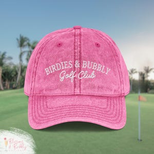 Custom Embroidered Golf Club Bachelorette Hat Girls Trip Hat Birdies and Bubbly Hat Gift for Wife Gift for Passenger Princess