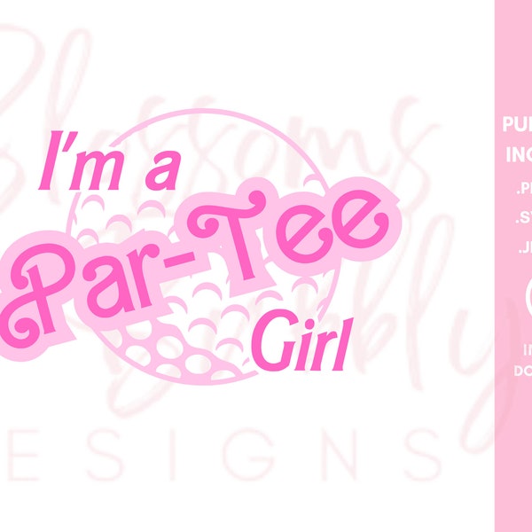 Golf Barbie Style Font svg Par Tee Girl Golf Pink Bachelorette SVG Golf Party Golf Ball PNG Aesthetic Golf Girlie PNG