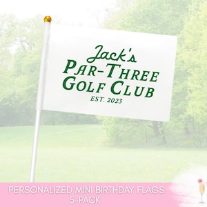 Par Three Third Birthday Golf Flags Custom ParTee Decor for 3rd Birthday Party