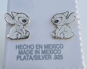 925 sterling silver stud earrings laser engraved Disney inspired